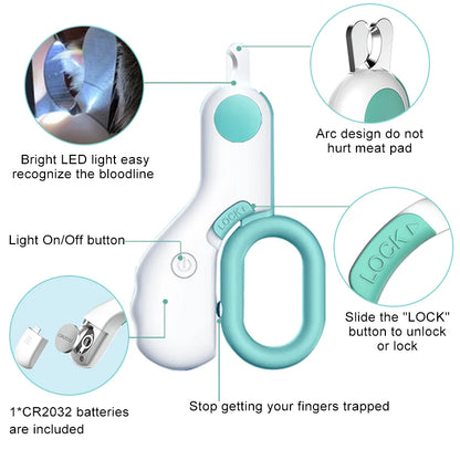 LED Pet Nail Clipper Scissors